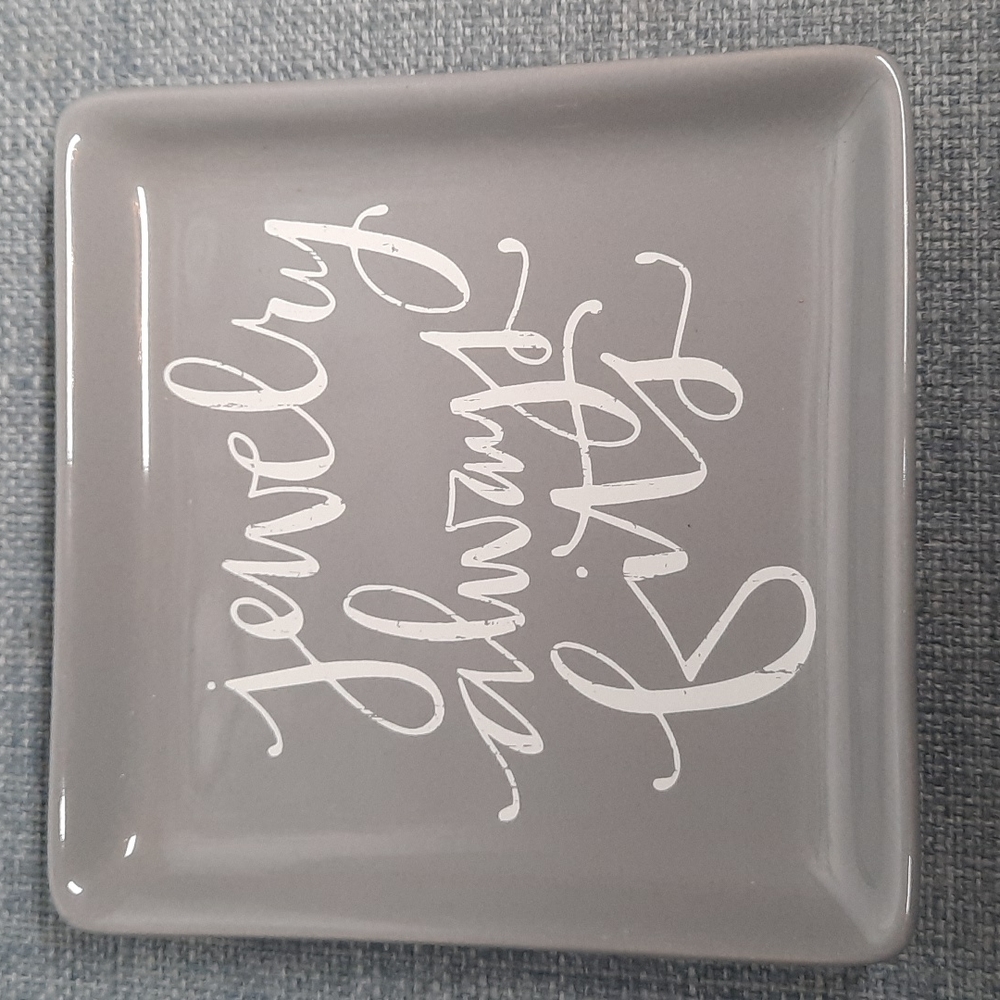 Ceramic Trinket Tray Dresser Dish Jewelry Always Fits Organizer Square